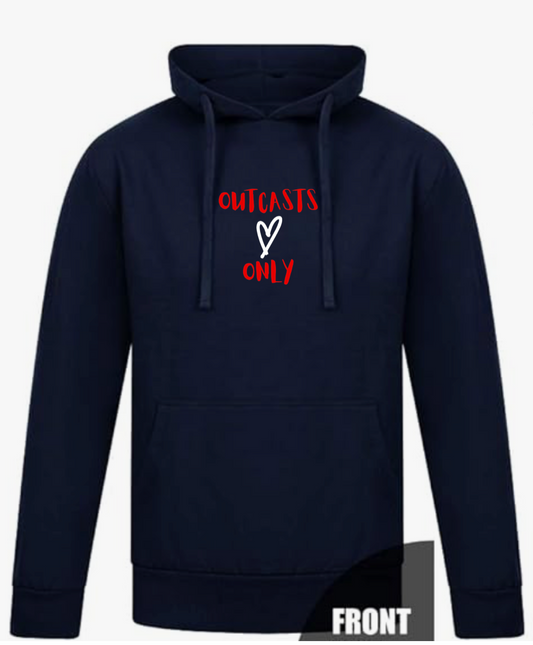 Unisex Navy Hoodie Center Red Love