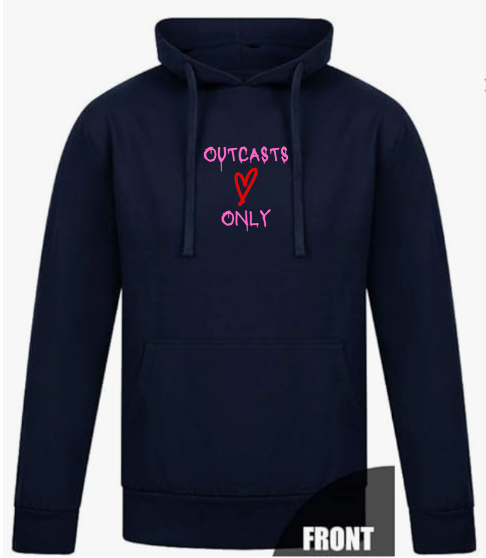 Unisex Navy Hoodie Center Pretty In Pink