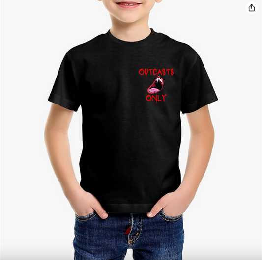 Black Children's T-shirt Blood Burns Red