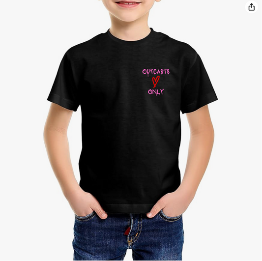 Black Children's T-shirt Pretty In Pink