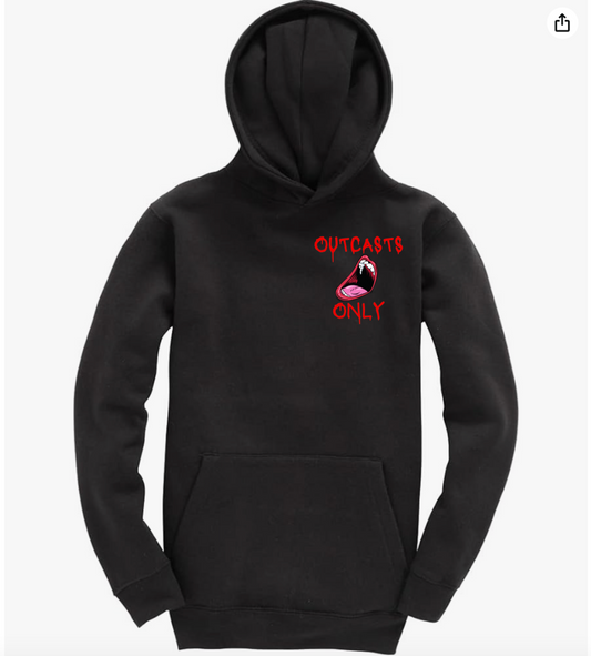 Black Children's Hoodie Blood Burns Red